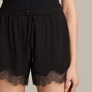 All Saints Carlin Black Lace Shorts NWOT